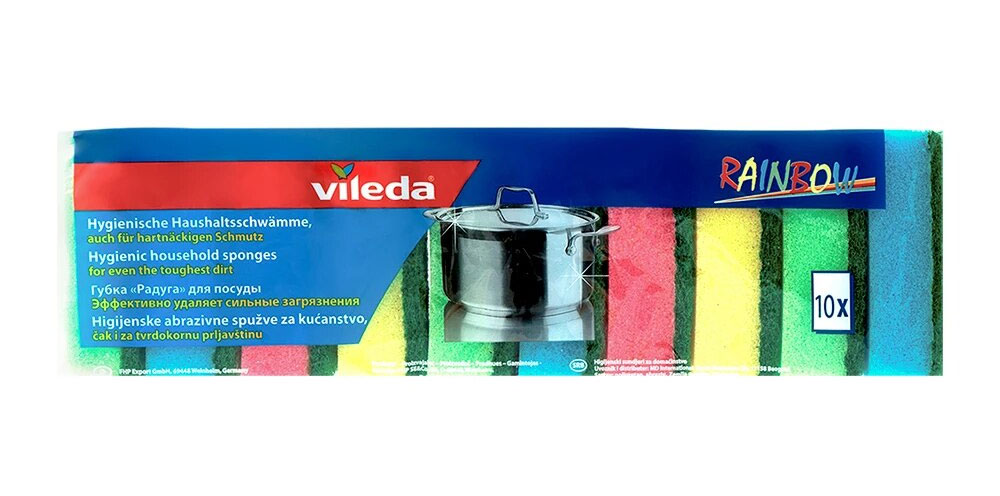 Губки кухонные Rainbow, 85*55*30мм., 10шт./уп., ассорт. Vileda - фото 4