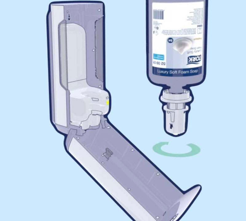 Мыло-спрей жидкое, 1000мл., для диспенсера, в кассете, ультра мягкое Tork - фото 5