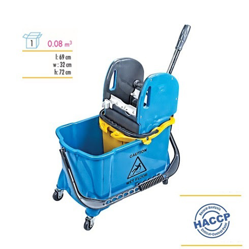 Ведро для уборки на колесах + встроенное ведро 24л., пластик, син. Uctem - фото 3