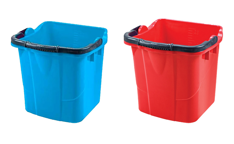 Ведро прямоугольное 25л., пластик, красн. Uctem - фото 4