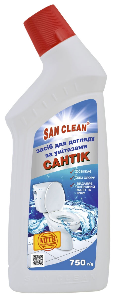 Засіб для чищення унітазів, 750мл. Свіжість Сантик - фото 3