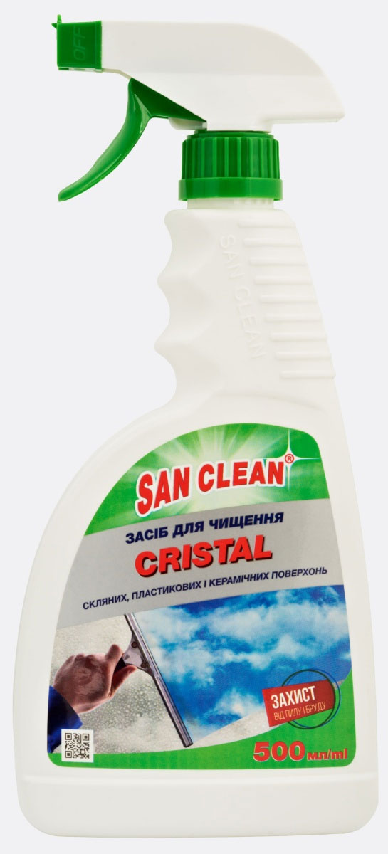 Жидкость для мытья стекол, 500мл. Cristal с распылителем СанКлин - фото 3