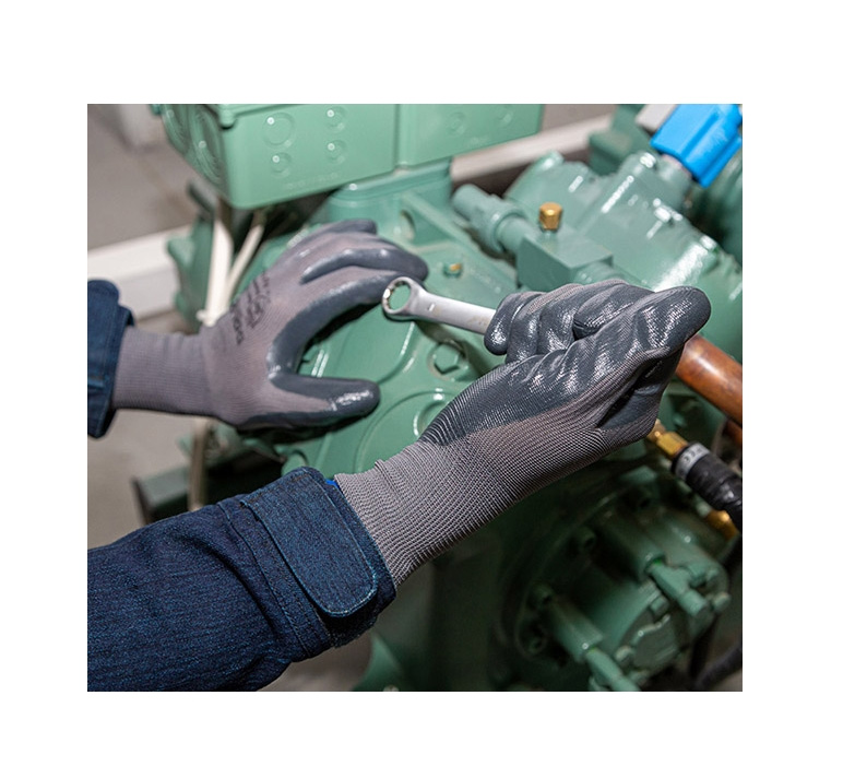 Рукавички трикотжні з нітриловим покриттям D-OIL, маслобензостойкі, розмір 8 (M), сірий Doloni - фото 3