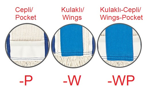 Насадка Моп плоская для швабры 40*12см., хлопок/микрофибра с карманами и ушками, беж. Uctem - фото 2