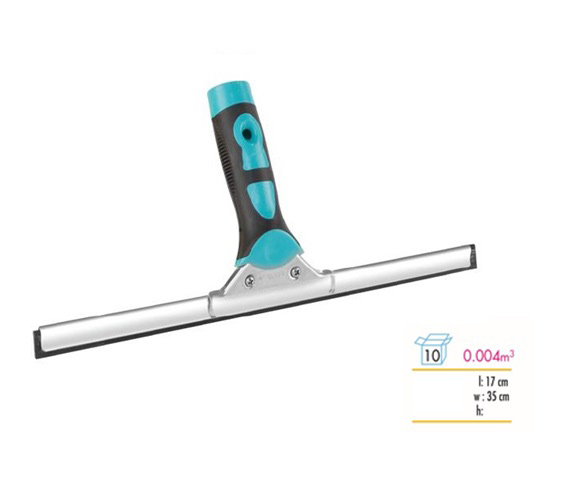 Скребок, собиратель воды для мытья стёкол ХР 35см., металл/резина, ассорт. Uctem - фото 4