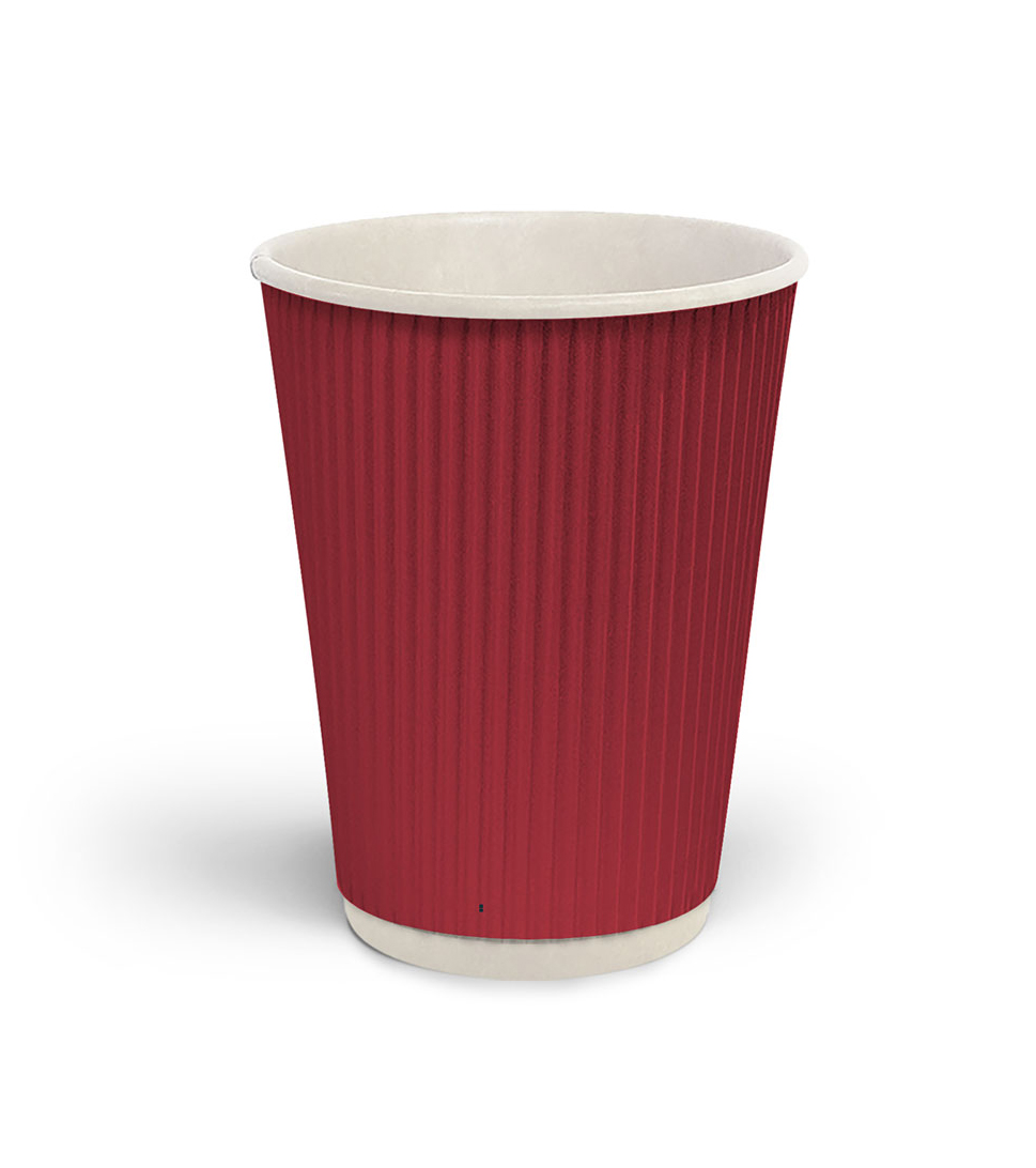 Стакан бумажный гофрированный 400мл., термо, 25шт./уп., красн. Украина - фото 2