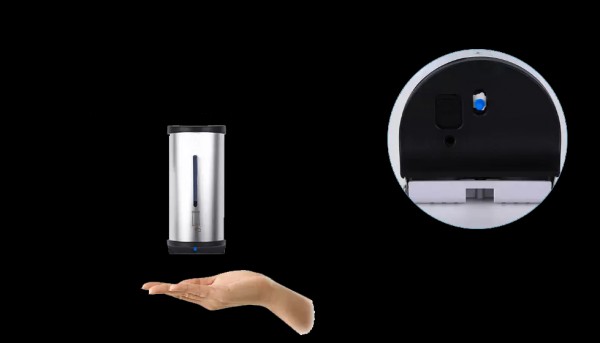 Диспенсер (дозатор) для дезинфицирующего средства, 800мл., нержавеющая сталь, автомат. Китай - фото 2