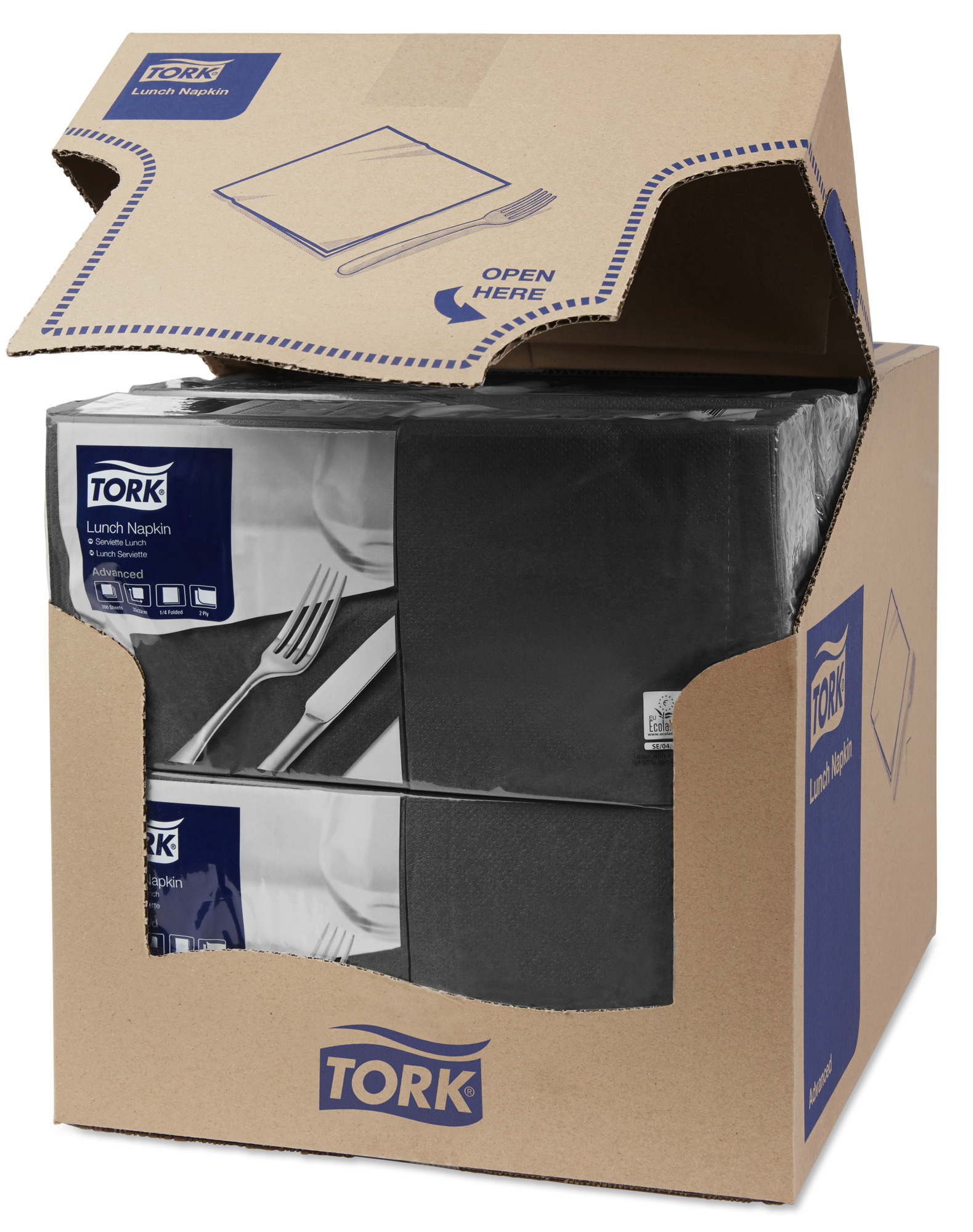 Серветки 33*33см. Tork Advanced 2-х шарові, 200шт./уп., чорн. Tork - фото 4