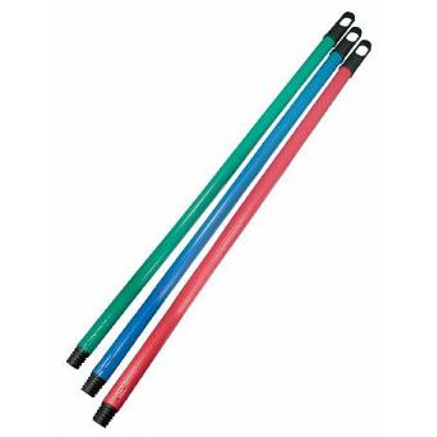 Ручка дерев'яна вкрита ПВХ плівкою, різьба 20мм, довжина 120см., син. Китай - фото 1