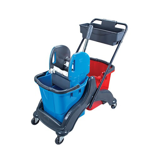 Візок для прибирання 2 відра, 25л.+25л., пластик/метал, сірий Uctem - фото 2