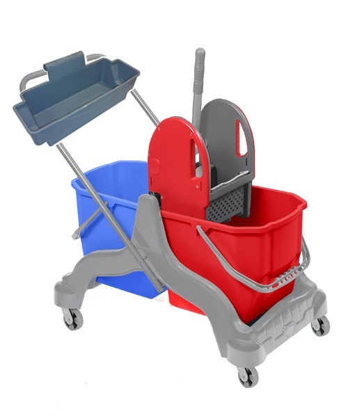 Тележка для уборки на 2 ведра, 20л.+20л., Еко, пластик/металл, серый Uctem - фото 2