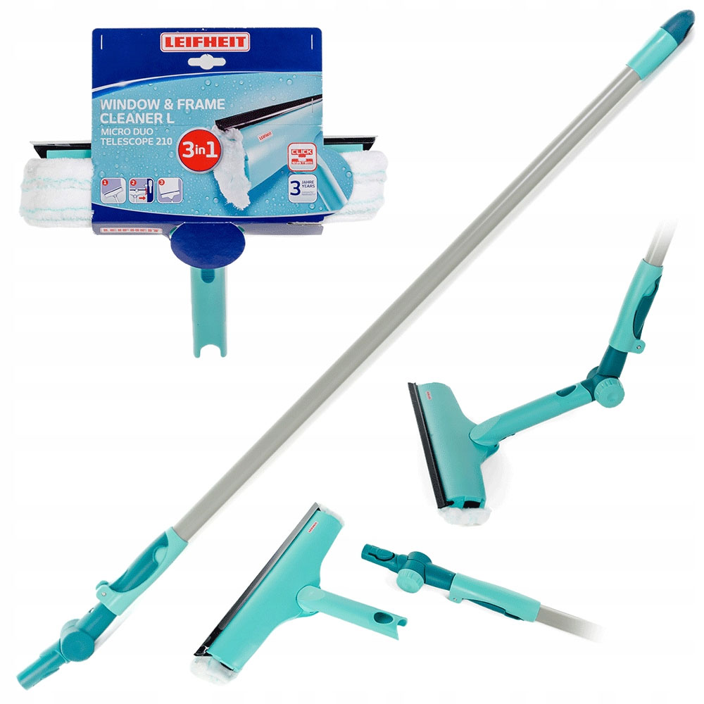 Швабра для вікон та дзеркал з телескопічною ручкою та шарніром Leifheit 110-190 см (51120) LEIFHEIT - фото 4