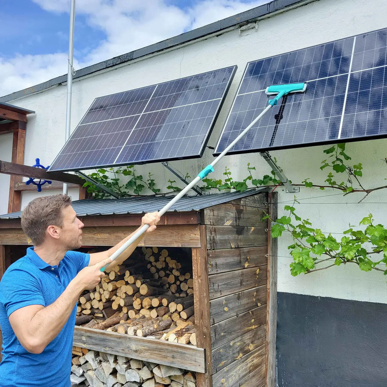 Швабра для вікон та дзеркал з телескопічною ручкою та шарніром Leifheit 110-190 см (51120) LEIFHEIT - фото 5