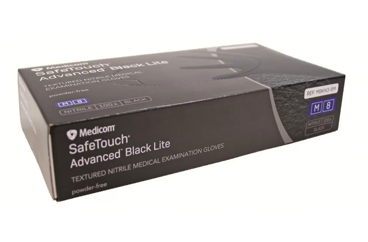 Рукавички нітрил. без пудри Safetouch® Advanced Black Lite, 3,5г., розм. L, 100шт./уп., чорн. Medicom - фото 1