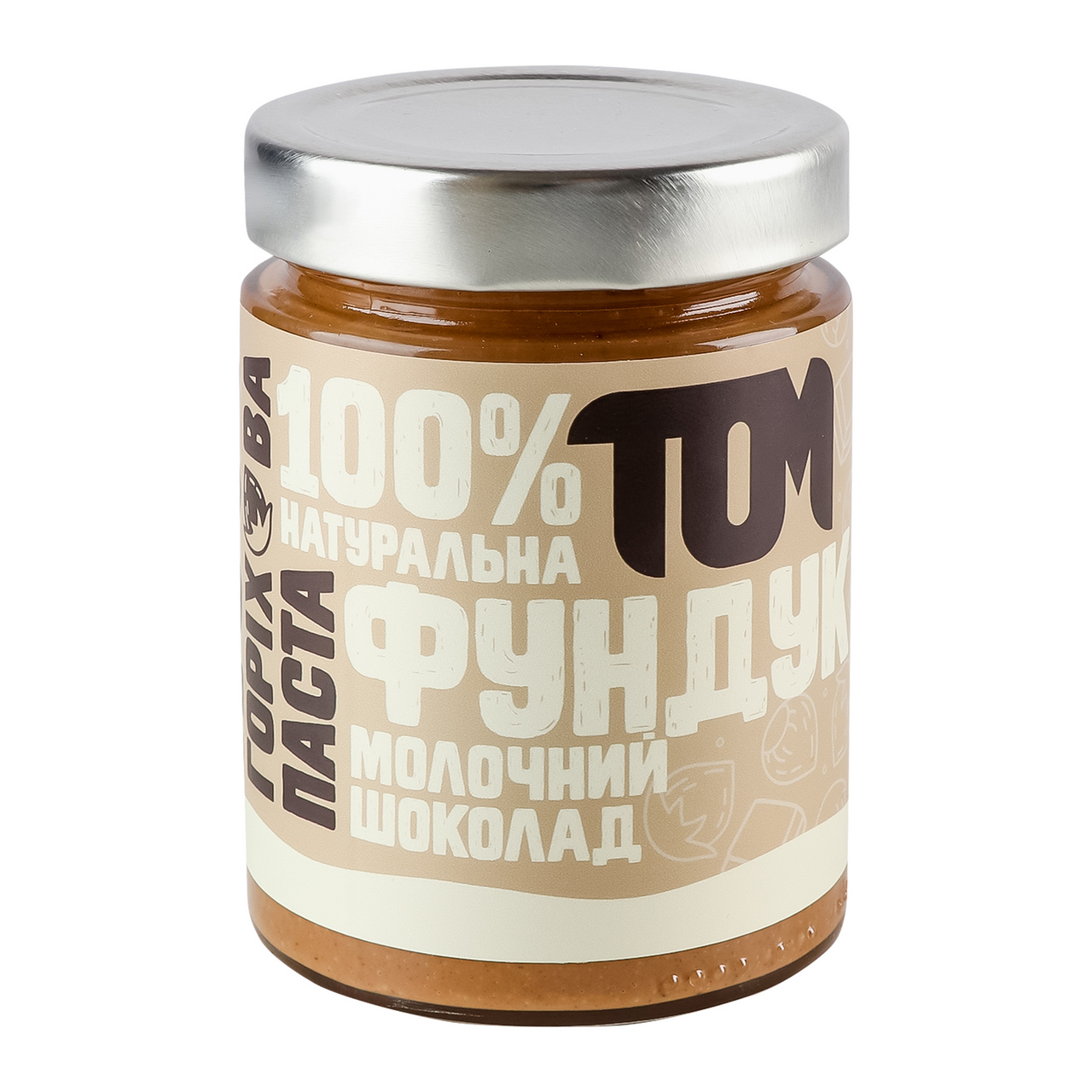 Паста горіхова Том фундук-молочний шоколад, 300г. TOM - фото 1