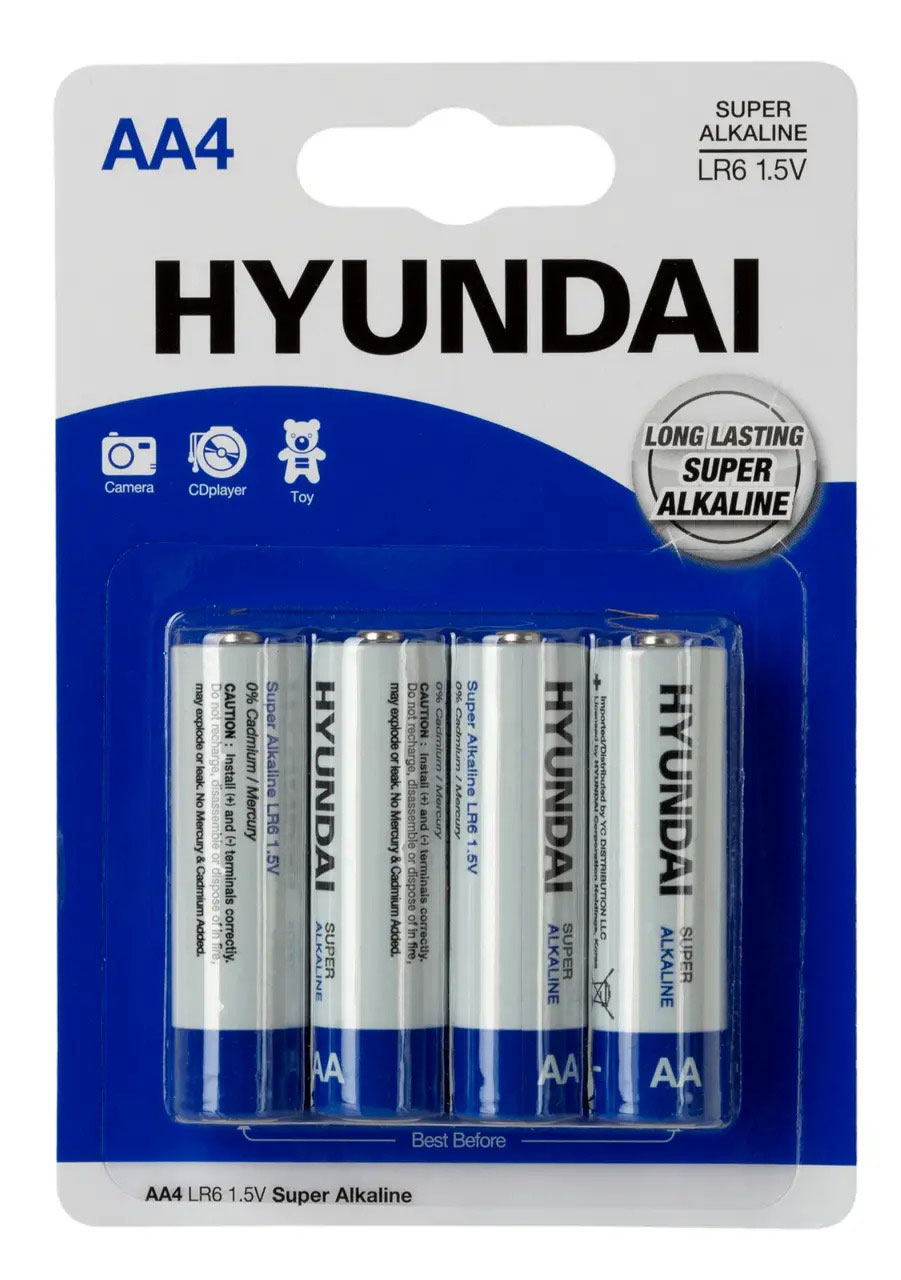Батарейка LR6 (AA) Super Alkaline, 4шт/уп HYUNDAI - фото 1