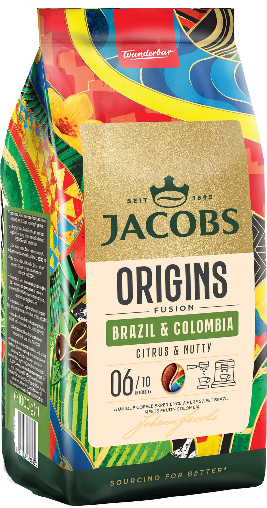 Кава в зернах Jacobs South America Blend 1000г., арабіка Jacobs - фото 1
