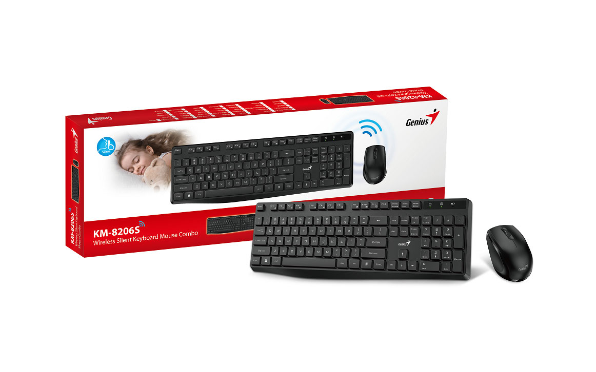 Набор беспроводный клавиатура + мышь Genius Smart KM-8206S Укр., черн. Genius - фото 3