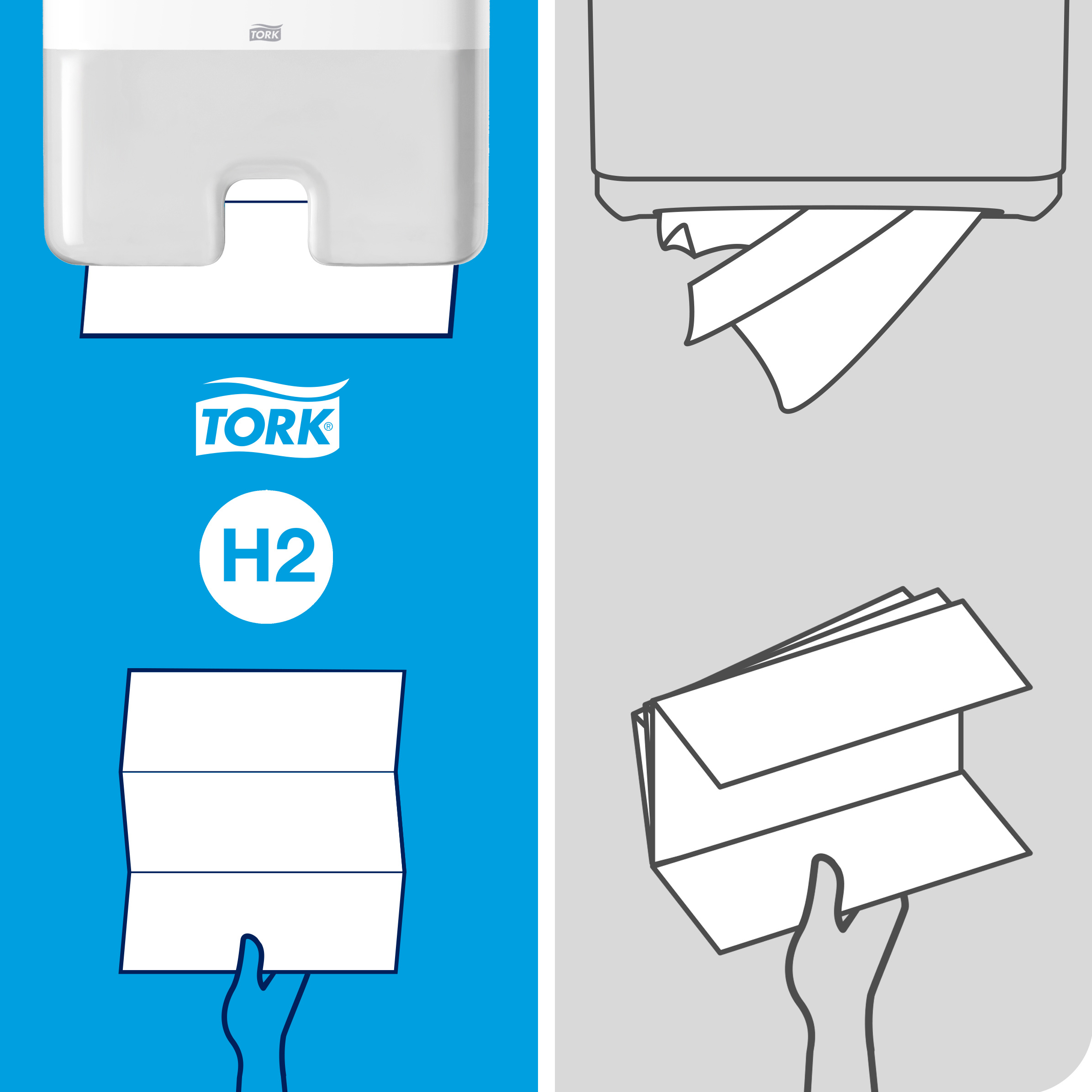 Полотенца листовые W (Multifold)-складка 2-сл., 200лист.(21,2*8/32,2см.), сист. H2, цел.+макул., бел Tork - фото 4