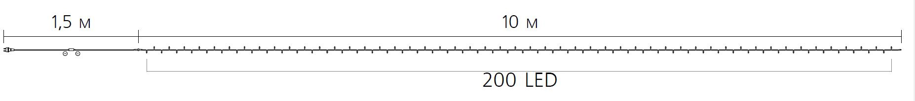 Гирлянда внутренняя DELUX STRING С 200LED, 10м, тепл. белый/прозрачный, IP20 DeLux - фото 3