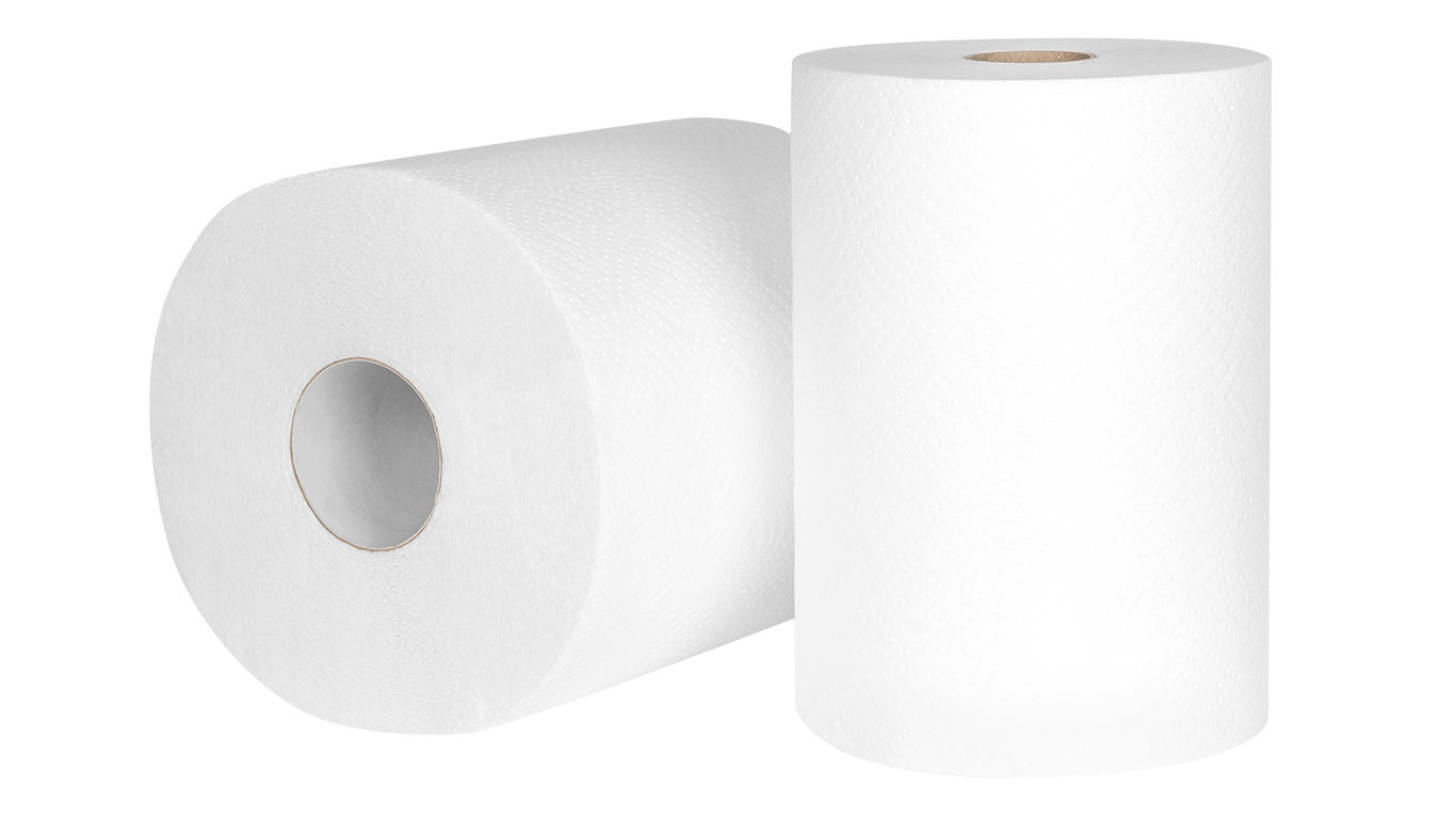 Полотенца рулонные Джамбо 2-х сл., цел., 120м., диаметр 16см., шир. 20,8см., 6шт./уп., бел. (RL048) PAPERO - фото 1