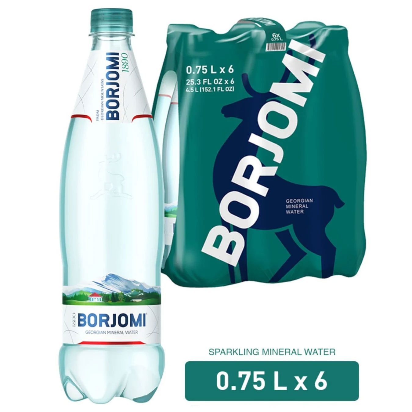 Вода минеральная газированная 0,75л., 6шт./уп., пластиковая бутылка Borjomi - фото 4