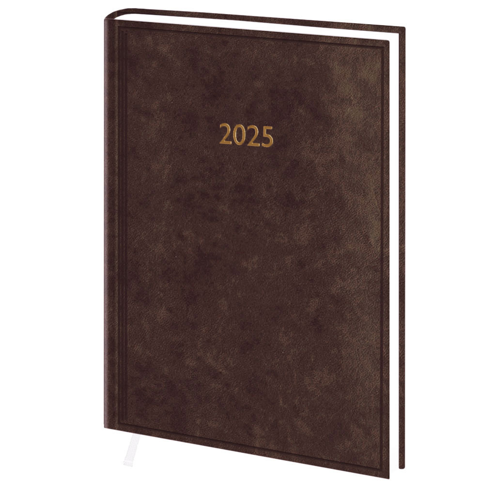 Ежедневник датированный Macanet А5 (145*202 мм.), 176 л., линия, коричн. Полиграфист - фото 1