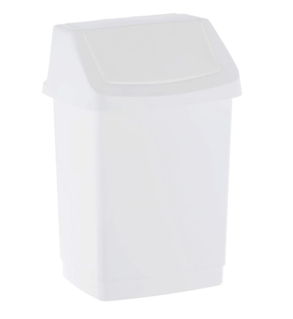 Ведро для мусора с поворотной крышкой, 9л., пластик, бел. Merida - фото 1