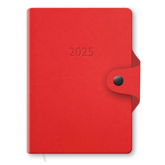 Ежедневник датированный Twill А6 (98*140 мм.), 160л., линия, на кнопке, красн. Полиграфист - фото 1