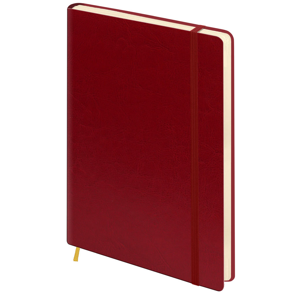 Щоденник недатований Nebraska  А5 (145*202 мм.), 176арк, лінія, на гумці, борд. Поліграфіст - фото 1