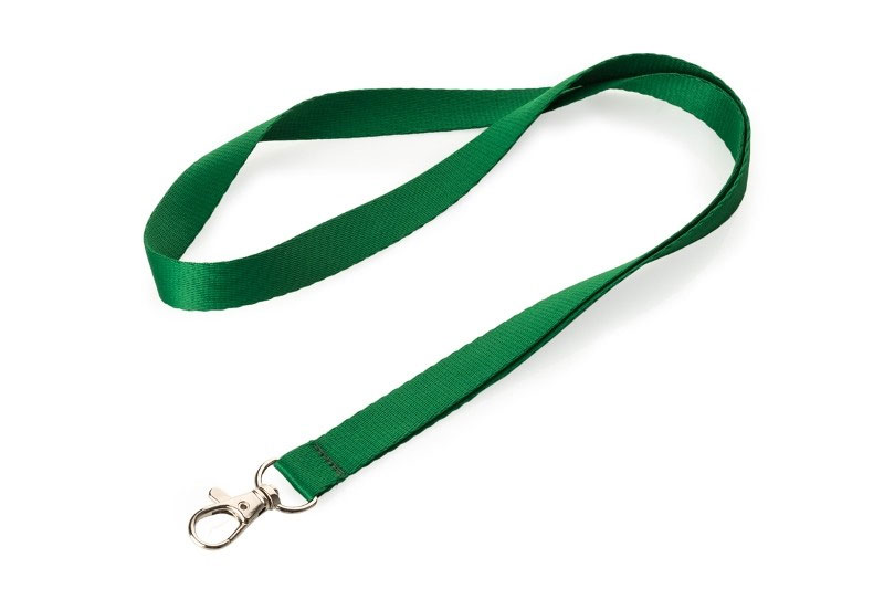 Стрічка для бейджа 10мм., металевий карабін, зелен. Україна - фото 1