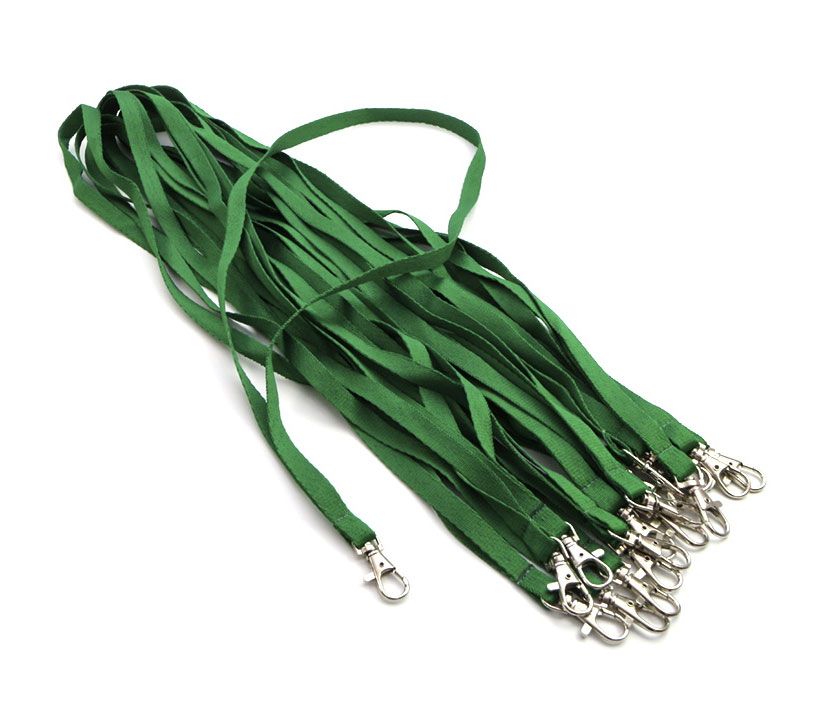 Стрічка для бейджа 10мм., металевий карабін, зелен. Україна - фото 2