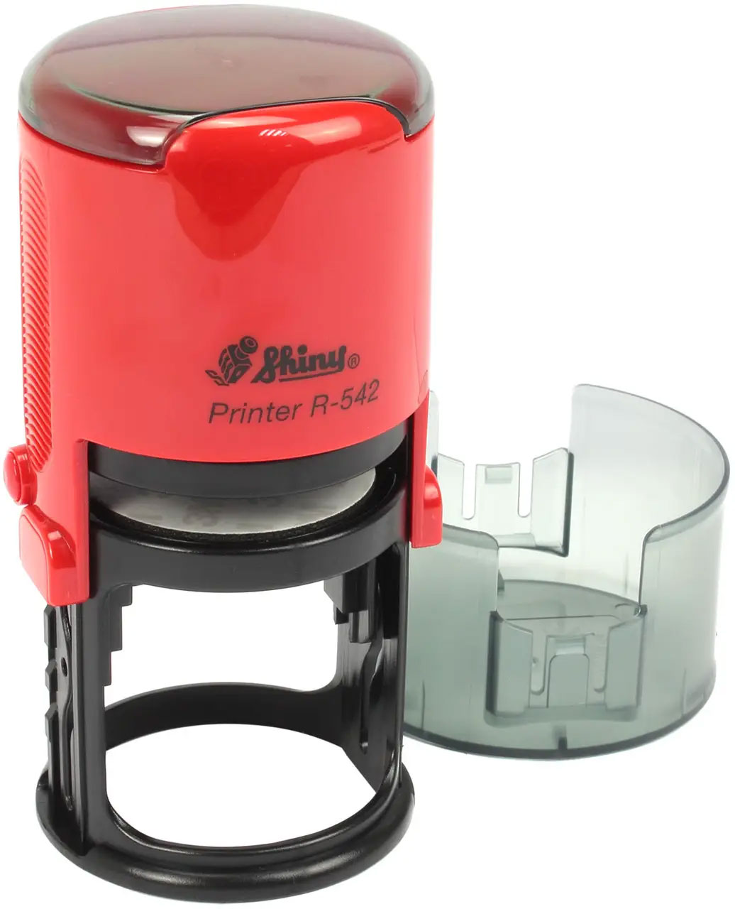 Оснастка для круглой печати, диаметр 42мм., круглый корпус, R-542, корпус пластик, красн. Shiny - фото 1
