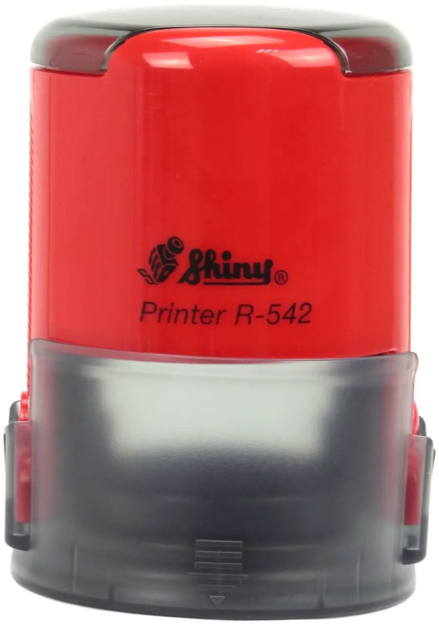 Оснастка для круглой печати, диаметр 42мм., круглый корпус, R-542, корпус пластик, красн. Shiny - фото 3
