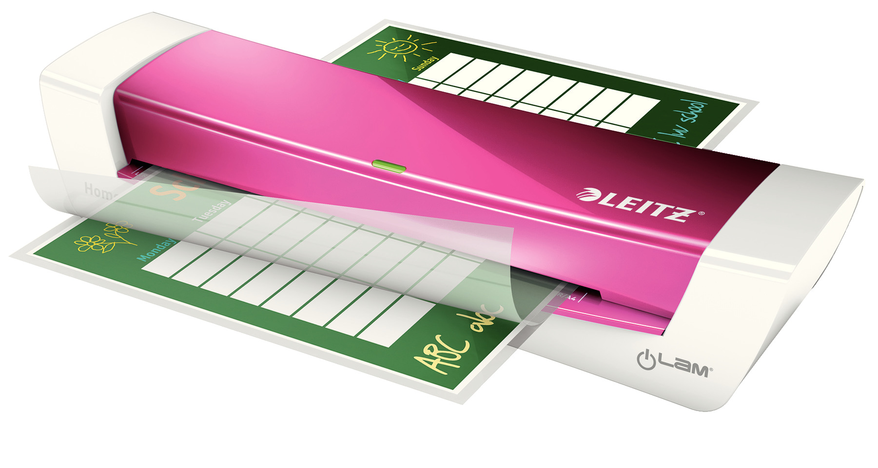 Ламинатор А4 I-lam Home Office, плотность пленки 60 - 125мкм., розов. LEITZ - фото 1