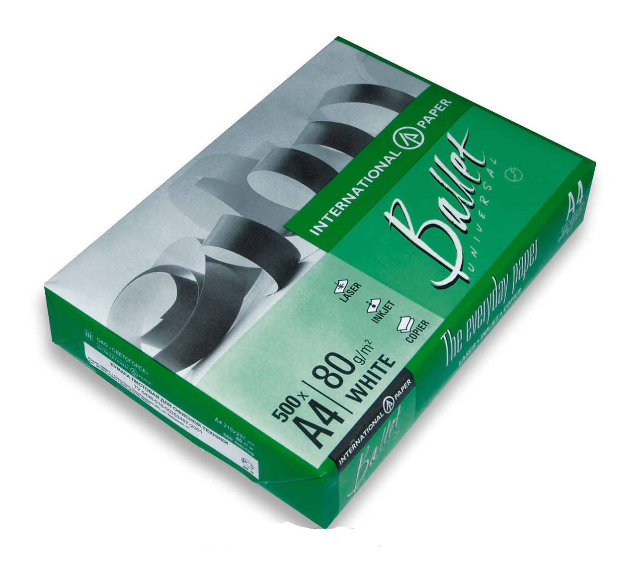 Бумага А4 80гр./м2. 500 листов Ballet Universal International Paper - фото 1