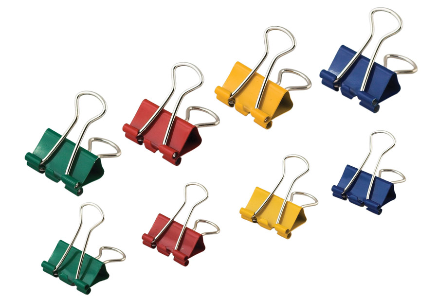 Зажим-биндер цветной 19мм., 12шт./уп., туба, ассорт. BuroMax - фото 1