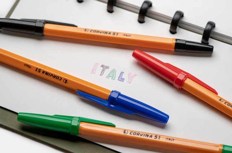 Ручка кулькова Vintage 1,0мм., корпус жовт., ст. чорн. Corvina - фото 1