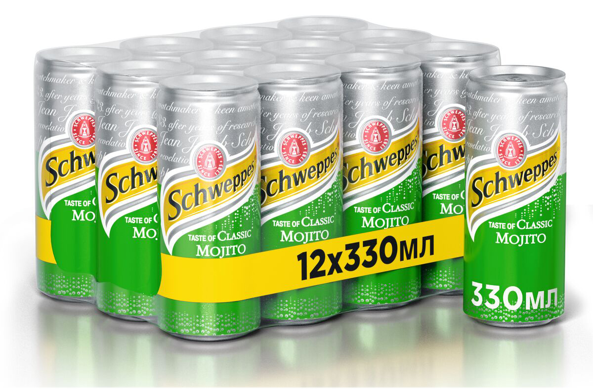 Купить Вода Швепс Мохито, 0,33л., 12шт./уп., жестяная банка Schweppes в ...
