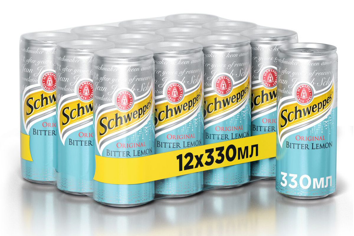 Вода Швепс Биттер лимон, 0,33л., 12шт./уп., жестяная банка Schweppes - фото 2