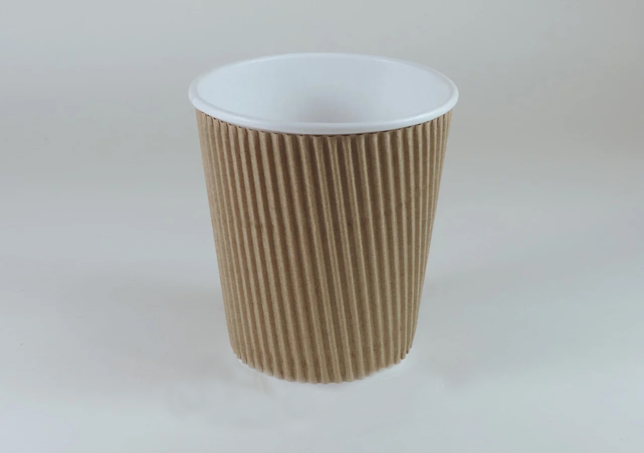 Стакан бумажный гофрированный 175мл., термо, 20шт./уп. крафт PROservice - фото 1