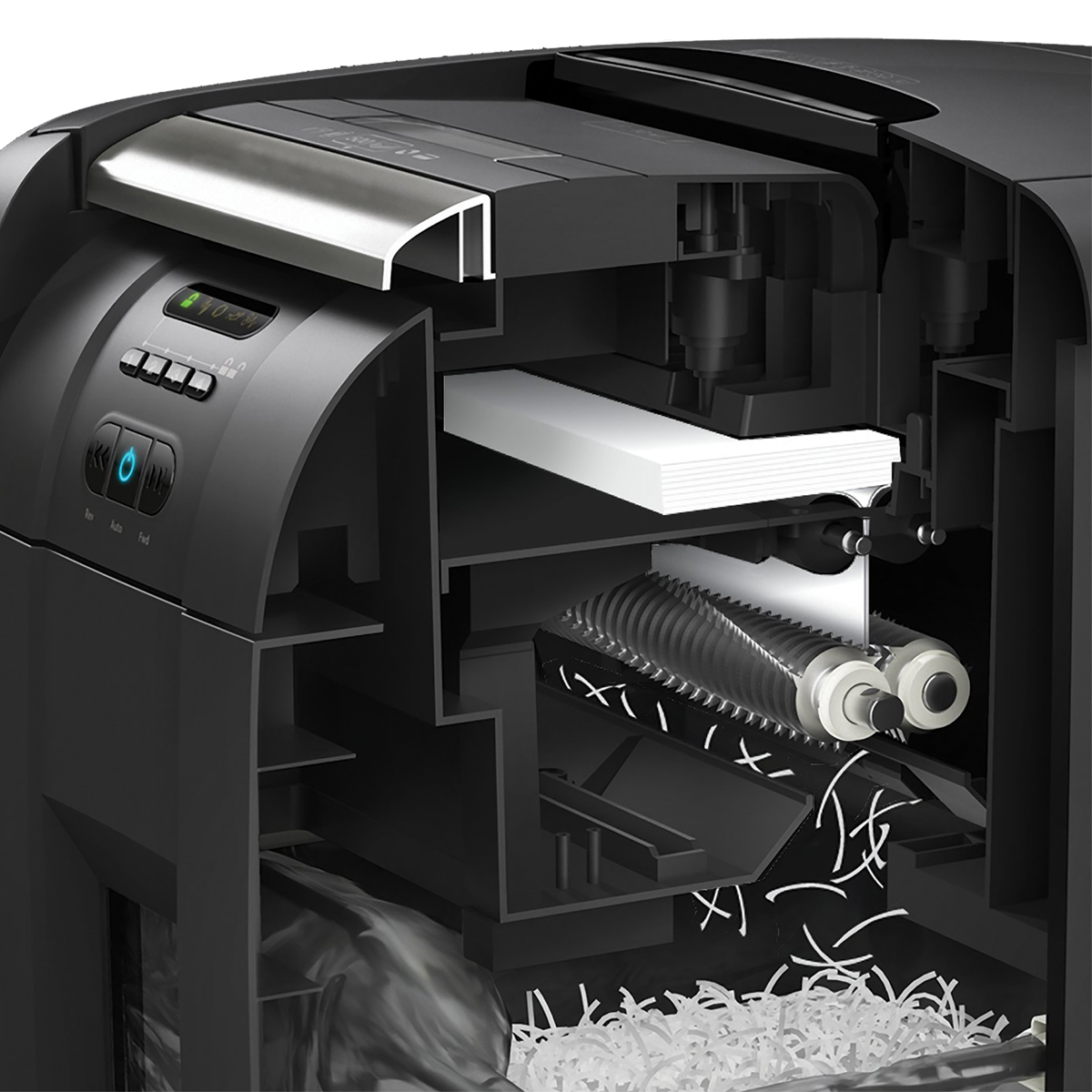 Знищувач документів Auto+ 600X. P4 10лист., Перехресне різання, корзина 80л Rexel - фото 2