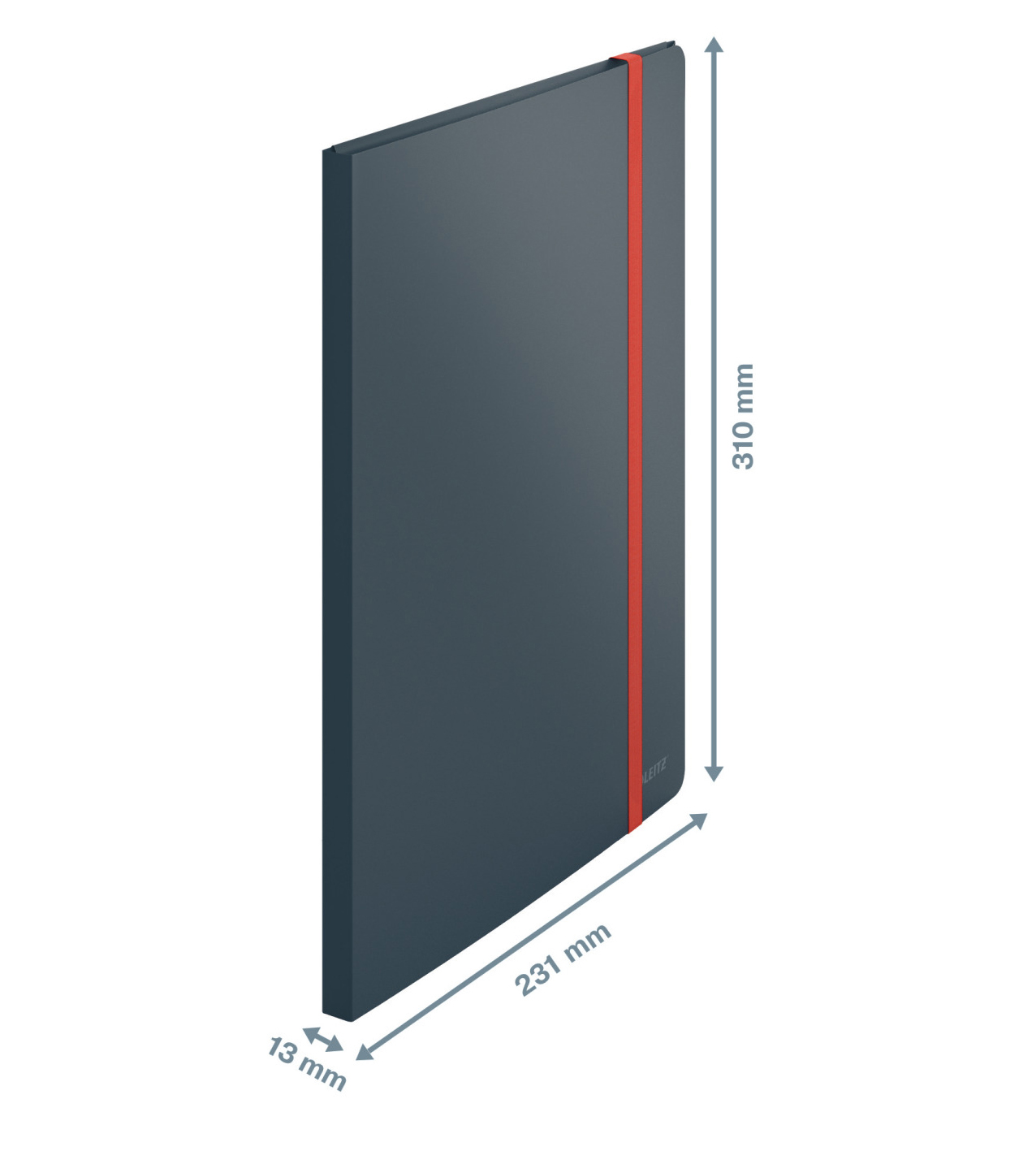 Папка на 20 файлів COSY з трьома клапанами на резинці, сірий LEITZ - фото 2