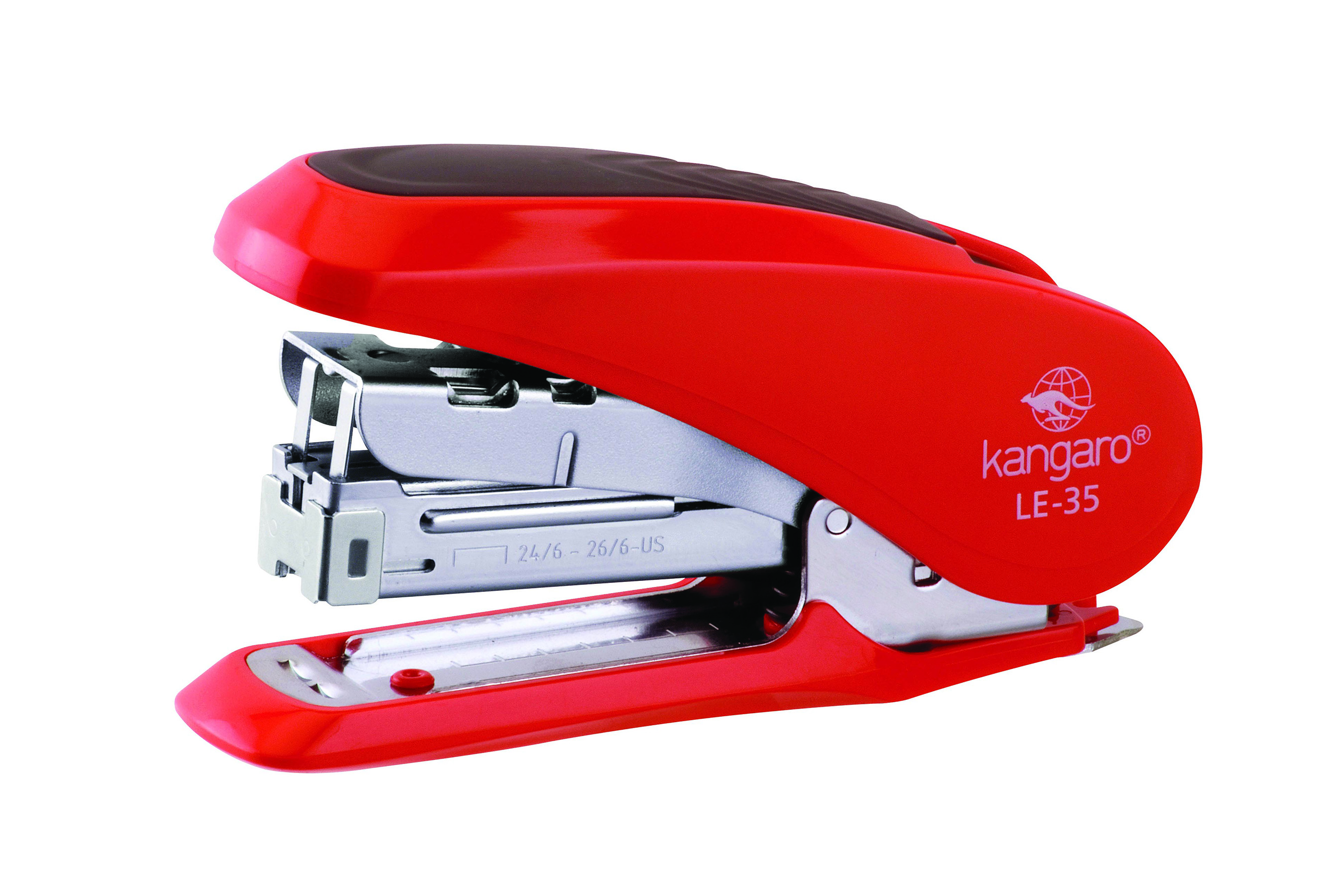 Степлер 24/6, 30арк., пластик/метал, черв. Kangaro - фото 1