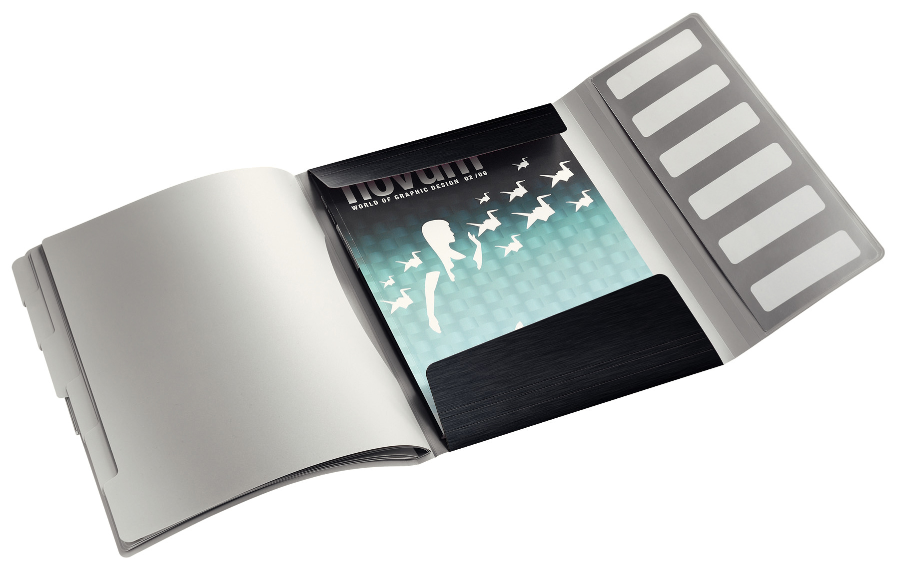 Папка-картотека на 6 отделений Style А4, на резинках, с разделителями, сатин, черн. LEITZ - фото 1