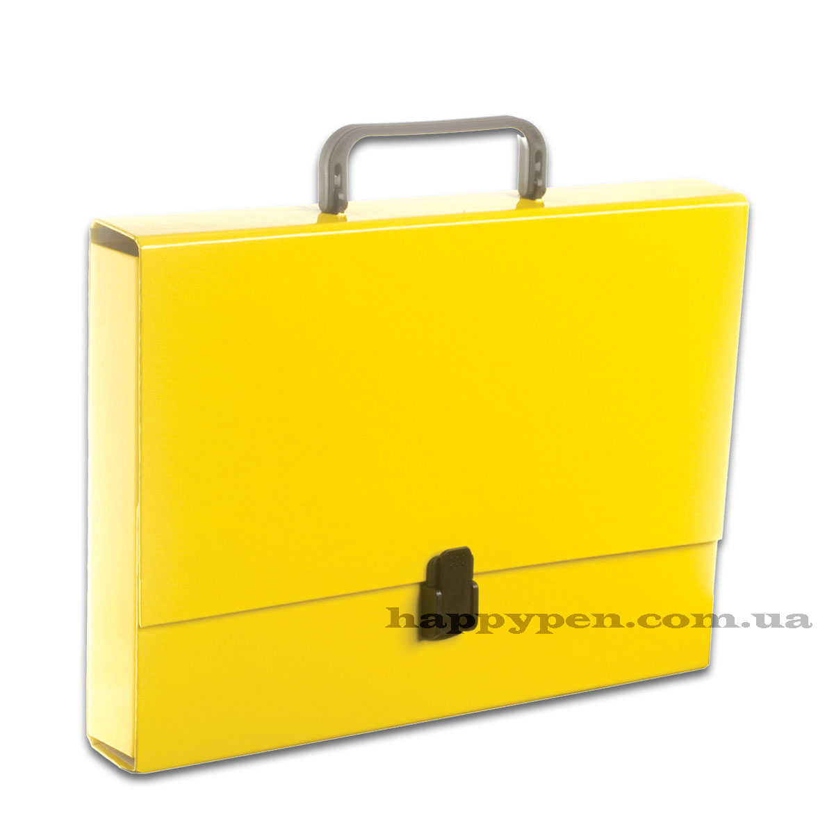 Портфель с ручкой, картонный А4 (32*23,5*5см), на 1 отделение, желт. Penmate - фото 1