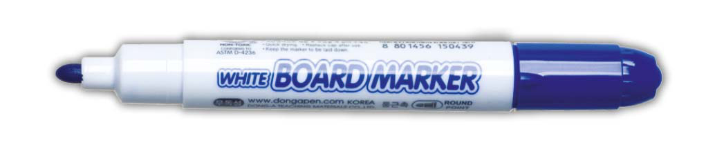 Маркер для дошок, круглий наконечник 2мм., син. Dong-A - фото 1