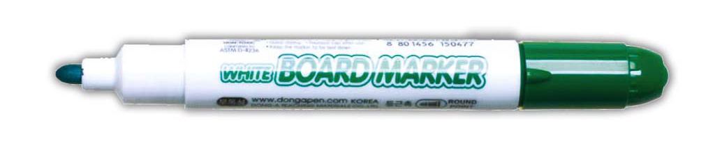 Маркер для дошок, круглий наконечник 2мм., зелен. Dong-A - фото 1