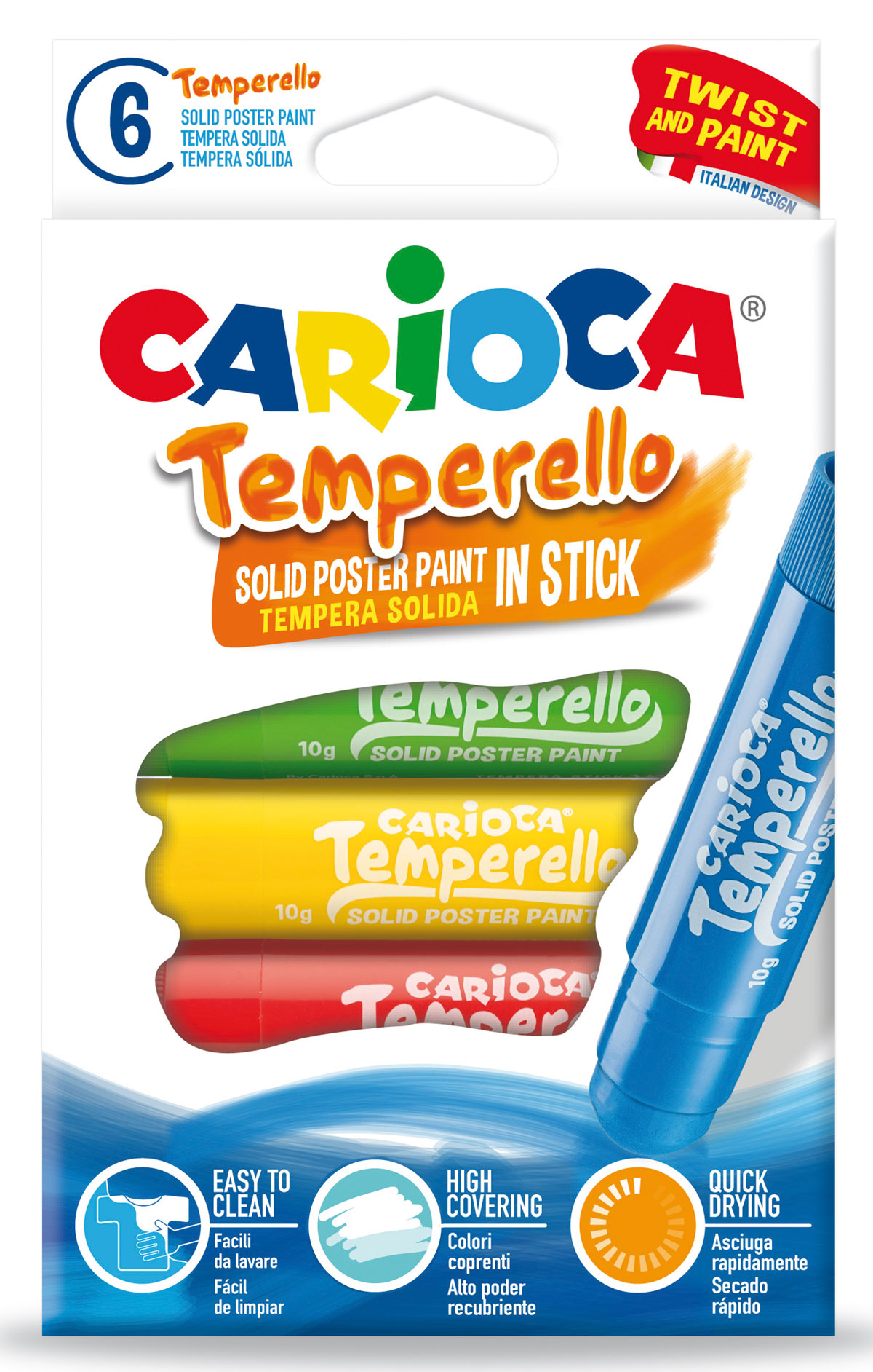 Краски-карандаши 6цв. Temperello, 