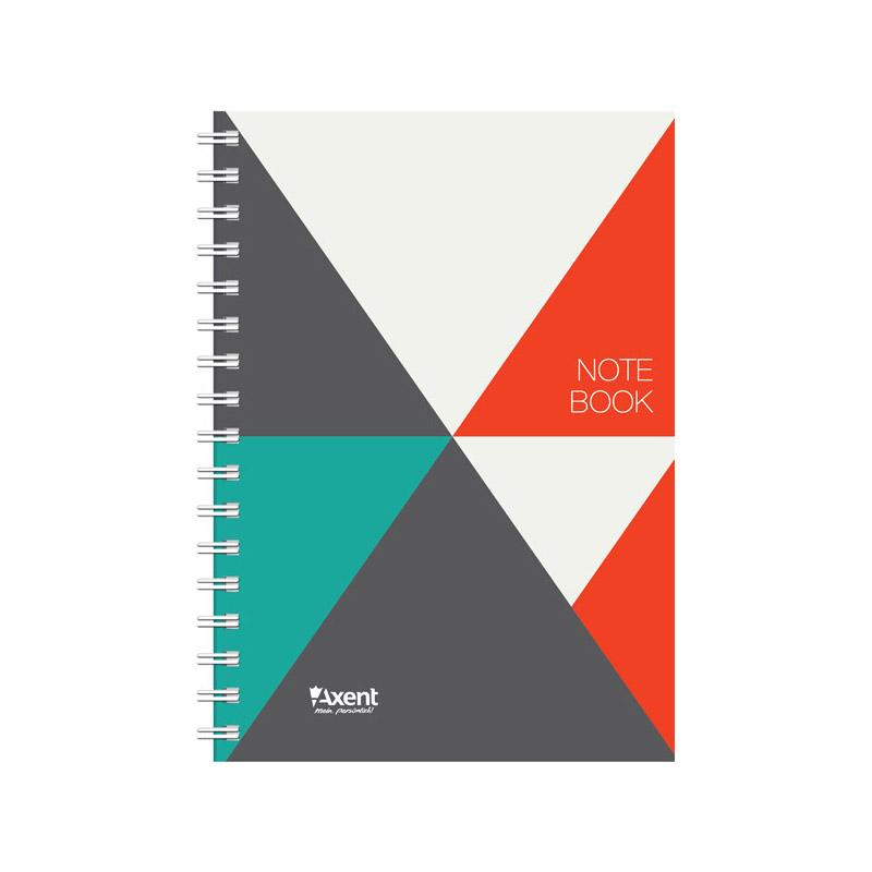 Зошит на спіралі А5 96арк., клітинка, тверда обкладинка, малюнок №03 Axent - фото 1